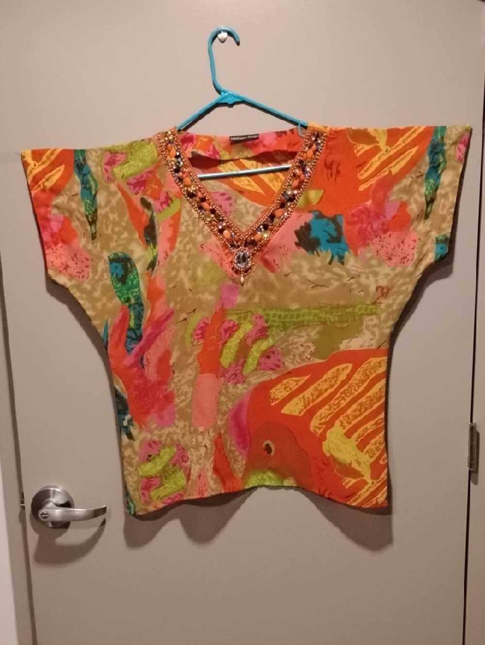 Madison Paige Bright Floral Blouse - Orange, Pink, Yellow